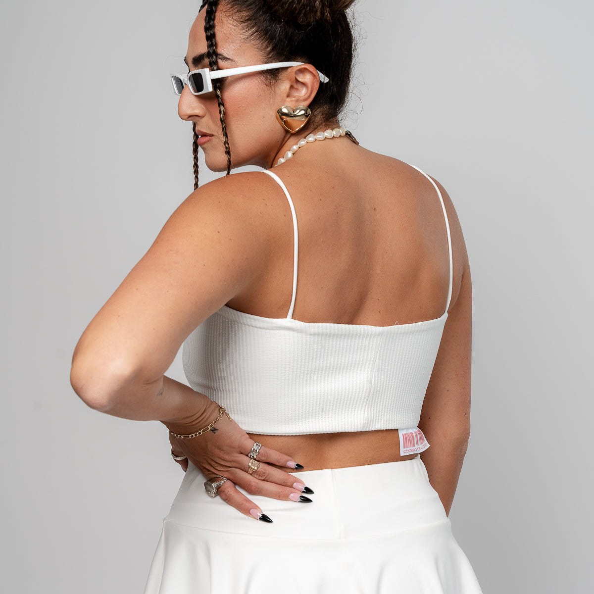 קרופ טופ לבן